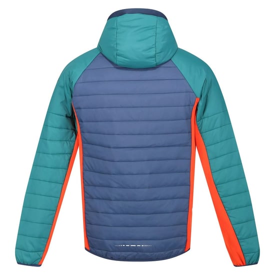 Regatta Mens Trutton Hooded Soft Shell Jacket (Admiral Blue/Pacific Green) - Image 2