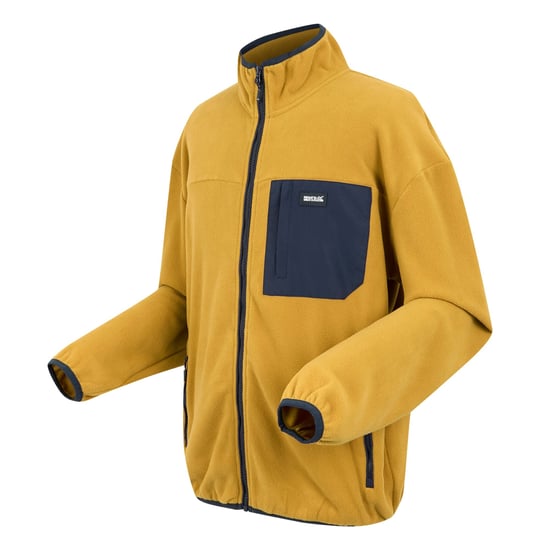 Regatta Mens Frankie Full Zip Fleece Jacket (Mustard/Navy) - Image 3