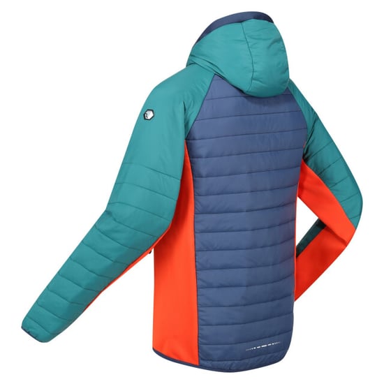 Regatta Mens Trutton Hooded Soft Shell Jacket (Admiral Blue/Pacific Green) - Image 3