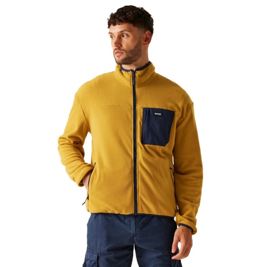 Regatta Mens Frankie Full Zip Fleece Jacket (Mustard/Navy) - Image 4
