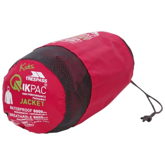 Trespass Childrens/Kids Qikpac X Unisex Packaway Jacket (Cassis) - Image 3