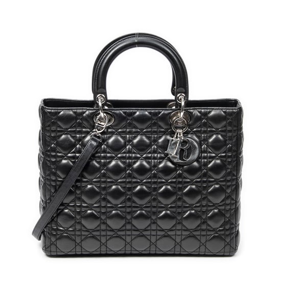 Dior Large Lady Dior Zip en Black Cuero de ternero - Image 1