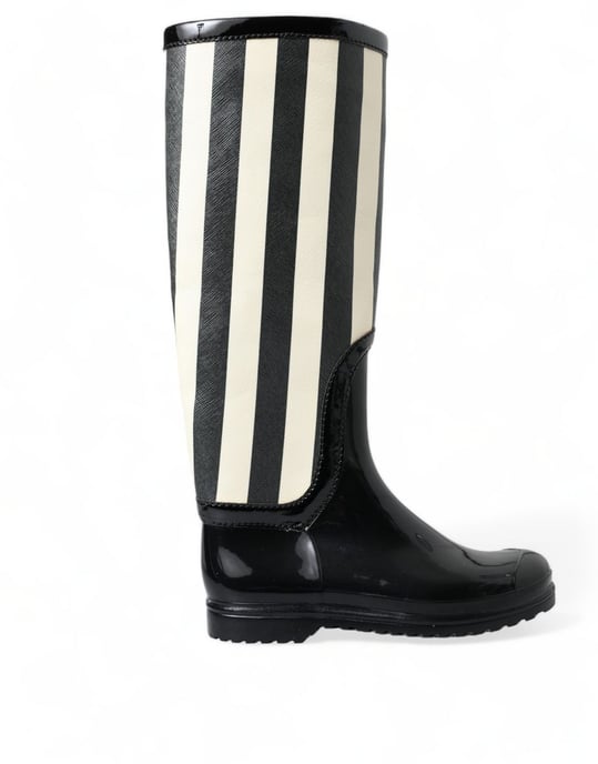 Botas de lluvia rayadas estilo alto - Image 1