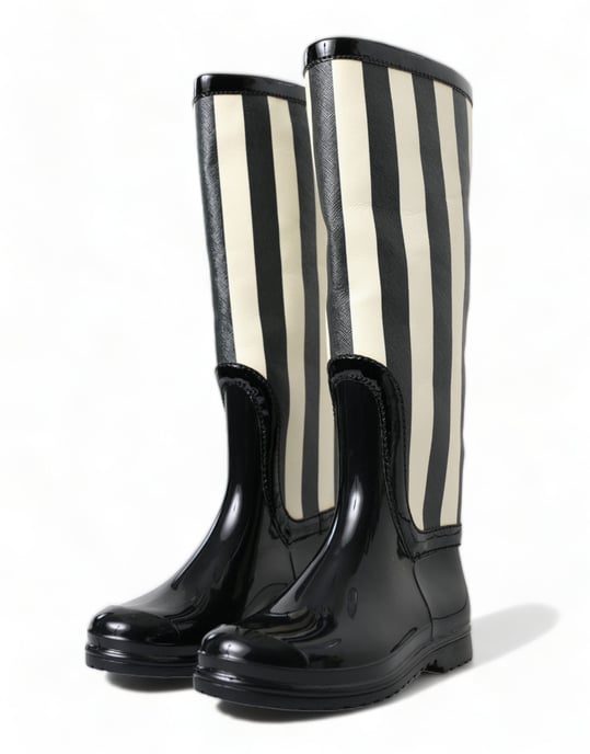 Botas de lluvia rayadas estilo alto - Image 2