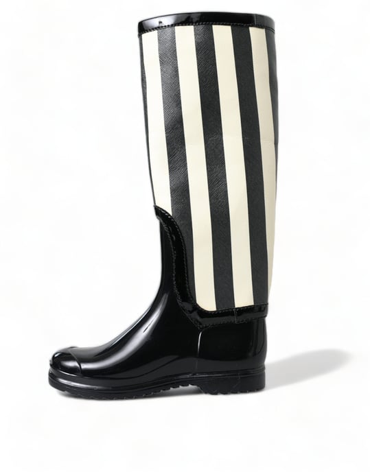 Botas de lluvia rayadas estilo alto - Image 4