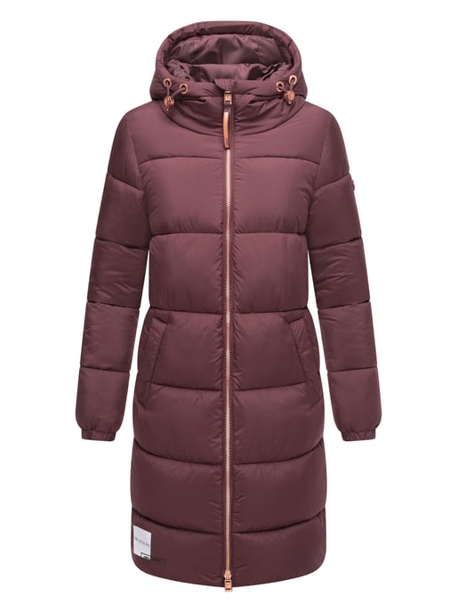 Abrigo largo acolchado Marikoo para mujer con capucha – Nomadiaa - Image 2