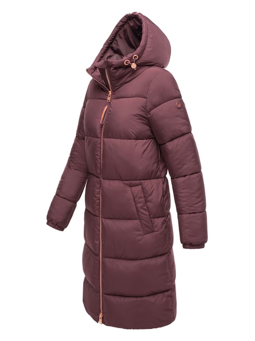 Abrigo largo acolchado Marikoo para mujer con capucha – Nomadiaa - Image 3