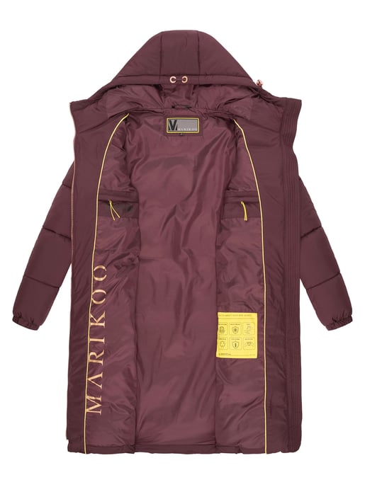 Abrigo largo acolchado Marikoo para mujer con capucha – Nomadiaa - Image 5