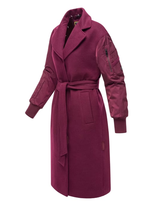 Abrigo envolvente Marikoo para mujer con capucha desmontable – Tjadee - Image 3