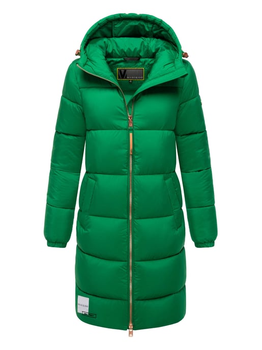 Abrigo largo acolchado Marikoo para mujer con capucha – Nomadiaa - Image 1
