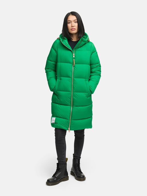 Abrigo largo acolchado Marikoo para mujer con capucha – Nomadiaa - Image 6