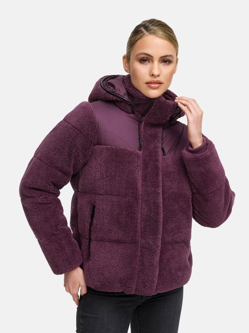 Chaqueta teddy tipo puffer Marikoo para mujer con capucha – Kaguraa - Image 5