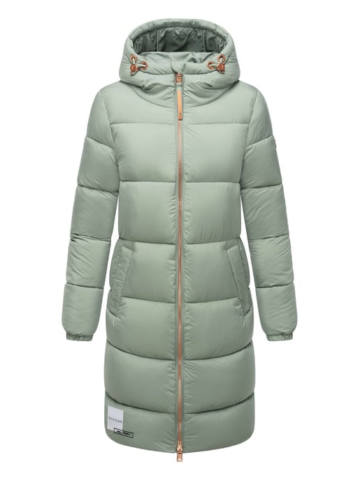Abrigo largo acolchado Marikoo para mujer con capucha – Nomadiaa - Image 2