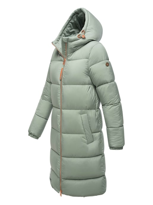 Abrigo largo acolchado Marikoo para mujer con capucha – Nomadiaa - Image 3