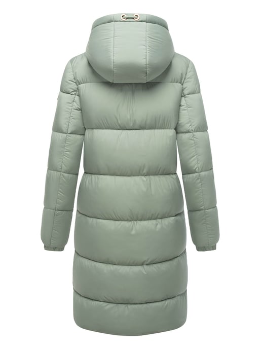 Abrigo largo acolchado Marikoo para mujer con capucha – Nomadiaa - Image 4