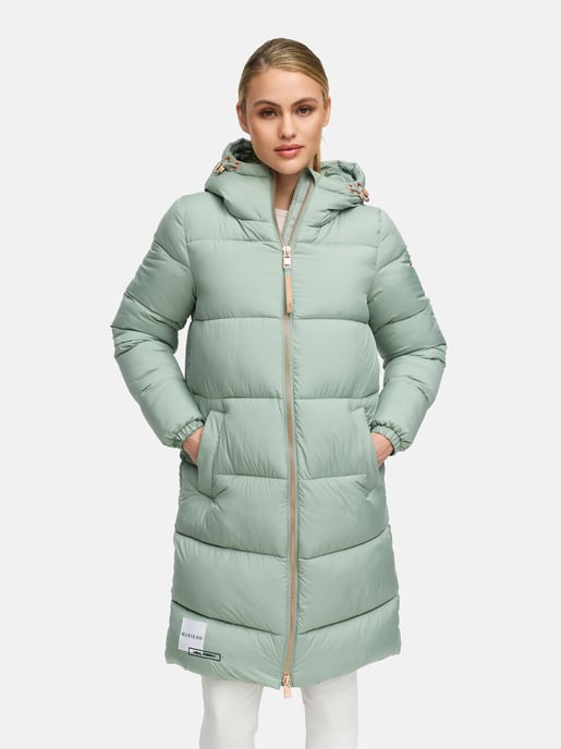 Abrigo largo acolchado Marikoo para mujer con capucha – Nomadiaa - Image 6