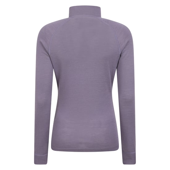 Mountain Warehouse Womens/Ladies Merino Wool Zip Neck Thermal Top (Dusky Purple) - Image 2