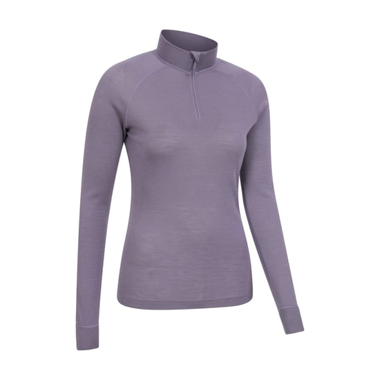 Mountain Warehouse Womens/Ladies Merino Wool Zip Neck Thermal Top (Dusky Purple) - Image 3