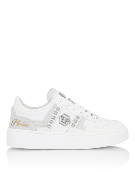 Mix Materials Low-Top Sneakers With Studs - Image 5