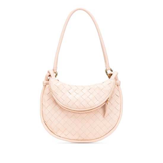 Bolso de Hombro de Cuero Tejido en Bucle - Image 1