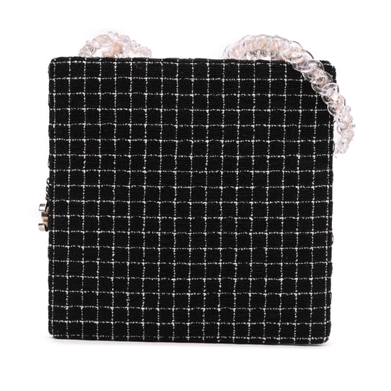 Bolso de hombro de tweed con cadena - Image 1