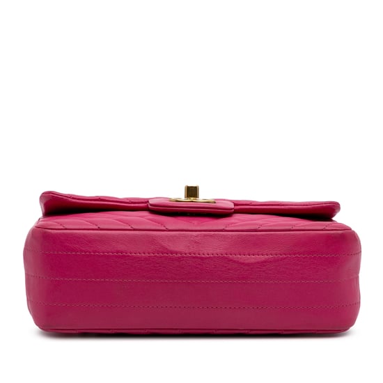 Bolso Mini Flap de Cuero Acanalado Chevron - Image 3