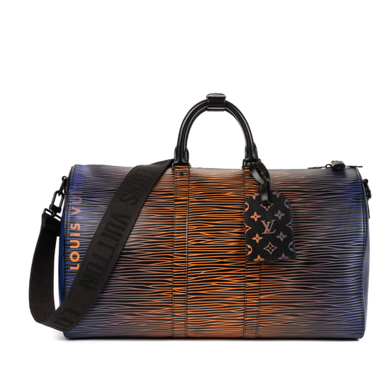 Louis Vuitton Limited Edition Keepall Electric Sun Gradient 50 en Azul/Morado/Naranja/Negro Cuero de ternero - Image 1
