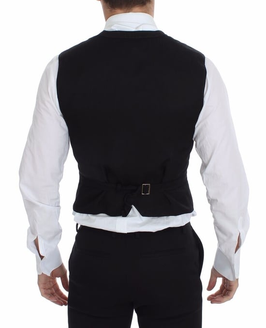 Chaleco de algodón negro estilo clásico - Image 3
