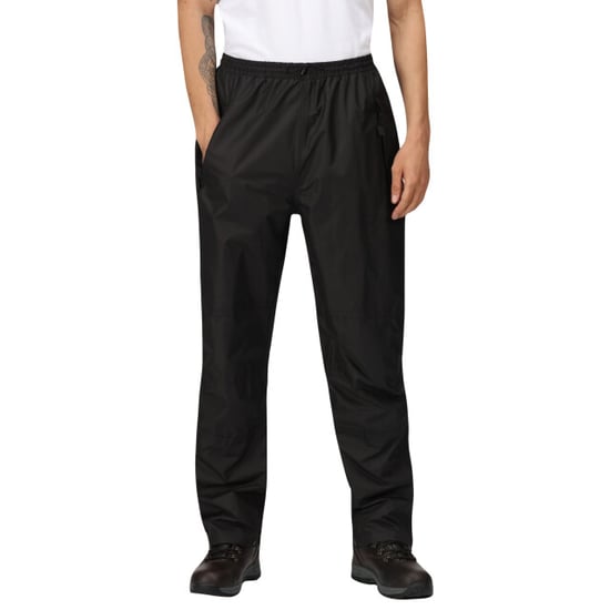 Regatta Mens Linton Overtrousers (Waterproof, Windproof and Breathable) (Black) - Image 2