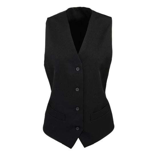 Premier Womens/Ladies Polyester Lined Server´s Waistcoat (Black) - Image 1
