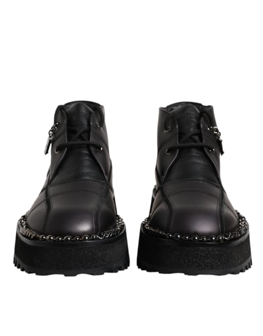 Botas de tobillo de cuero Chaintrim negras - Image 2