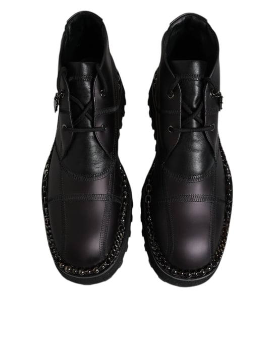 Botas de tobillo de cuero Chaintrim negras - Image 3