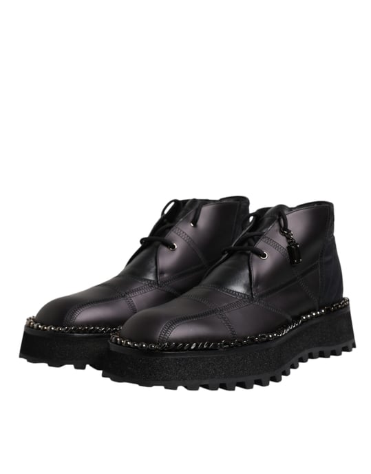 Botas de tobillo de cuero Chaintrim negras - Image 4