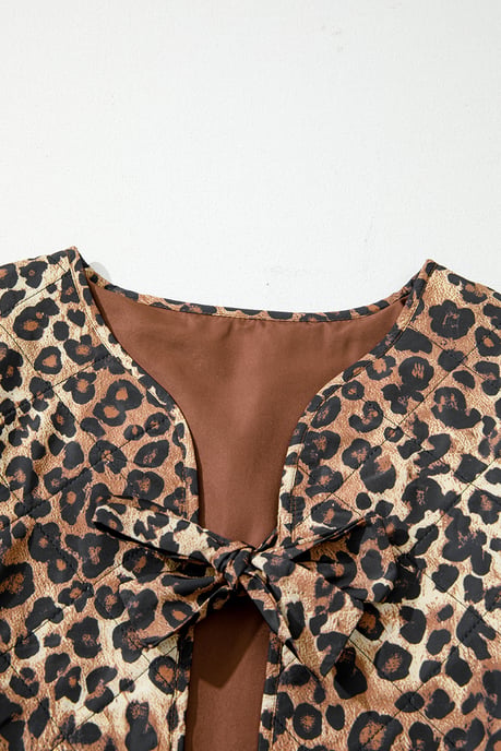 Chaqueta de Frontal con Lazo de Print de Leopardo - Image 4