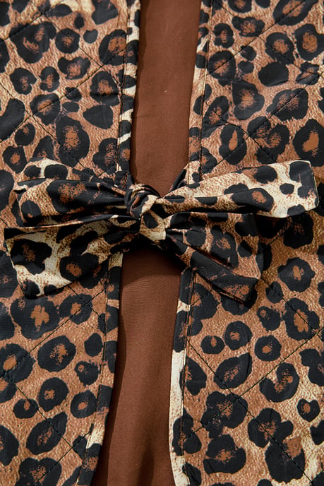 Chaqueta de Frontal con Lazo de Print de Leopardo - Image 5