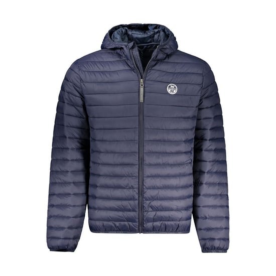 Chaqueta acolchada con capucha azul marino - Image 1