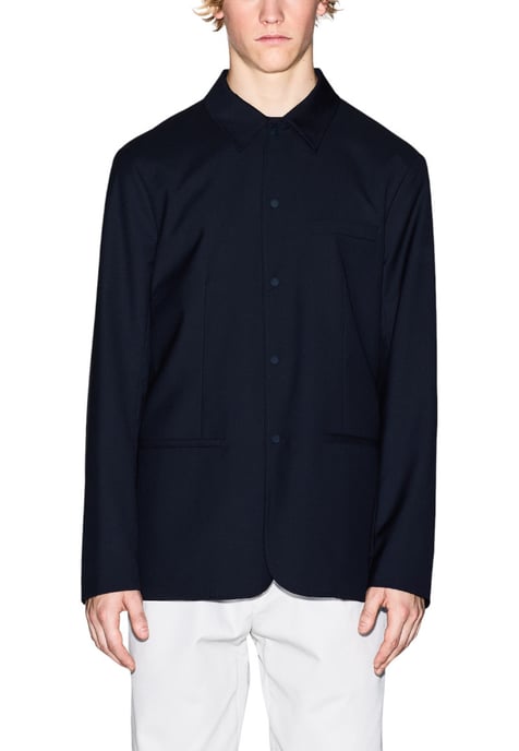 Chaqueta azul marino con cierre de botones - Image 1