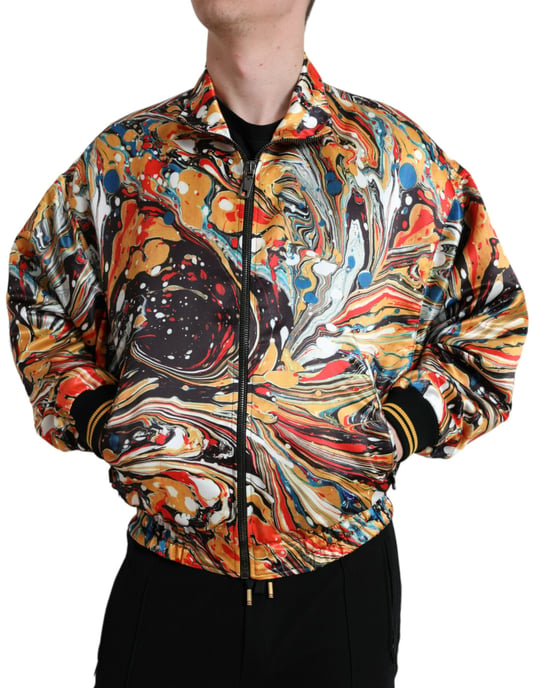 Chaqueta Casual Bomber de Estampado Mármole - Image 2
