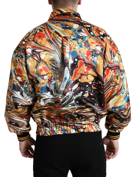 Chaqueta Casual Bomber de Estampado Mármole - Image 3