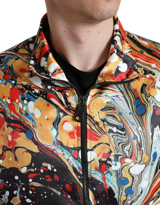 Chaqueta Casual Bomber de Estampado Mármole - Image 4
