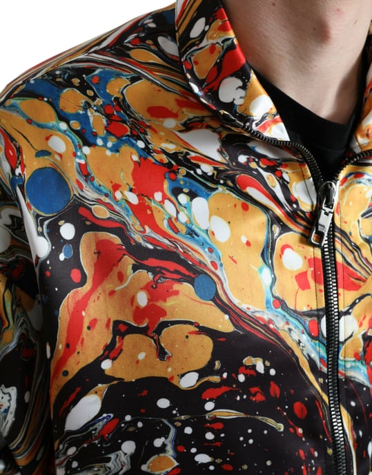 Chaqueta Casual Bomber de Estampado Mármole - Image 5