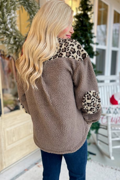 Chaqueta Sherpa de Estampado de Leopardo - Image 2