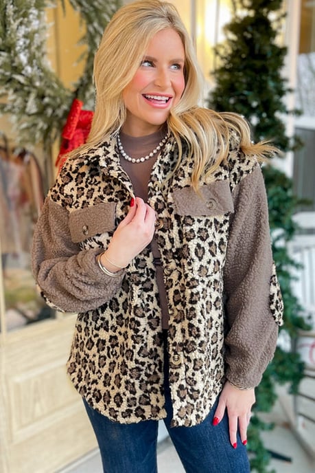 Chaqueta Sherpa de Estampado de Leopardo - Image 6