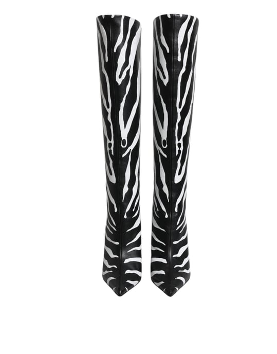 Botas Altas de Rodilla con Diseño de Cebra - Image 2