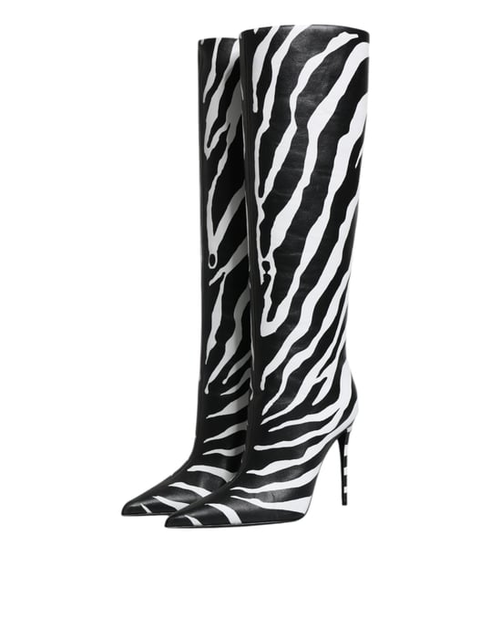 Botas Altas de Rodilla con Diseño de Cebra - Image 4