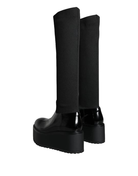 Botas de cuero charol con plataforma hasta la rodilla - Image 4