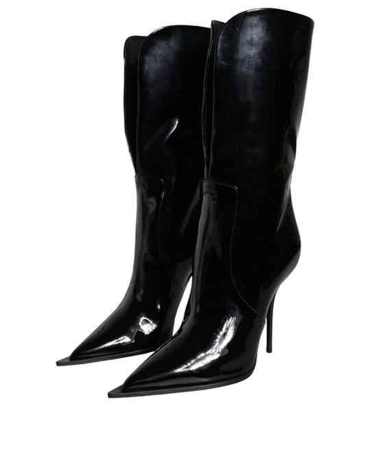 Botas de charol hasta la mitad de la pantorrilla con tacón stiletto - Image 3