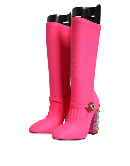 Botas de tela elástica con adornos de cristal - Image 4