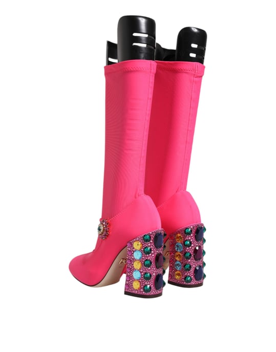Botas de tela elástica con adornos de cristal - Image 5