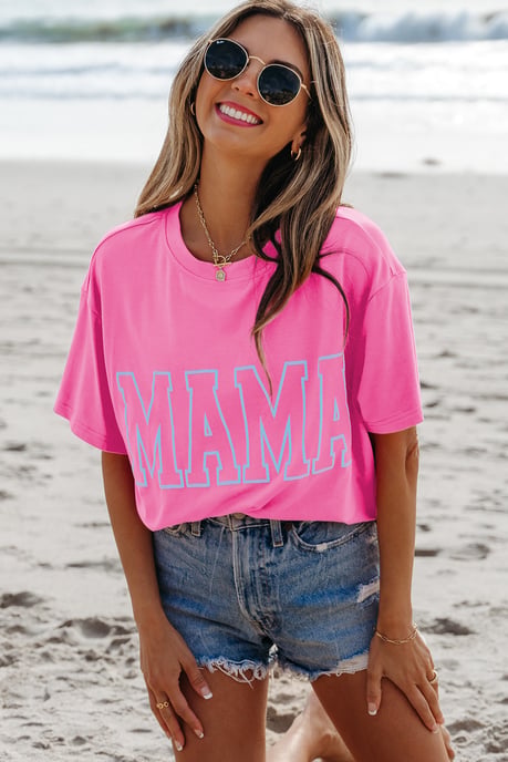 Camiseta gráfica de manga corta rosa - Image 4